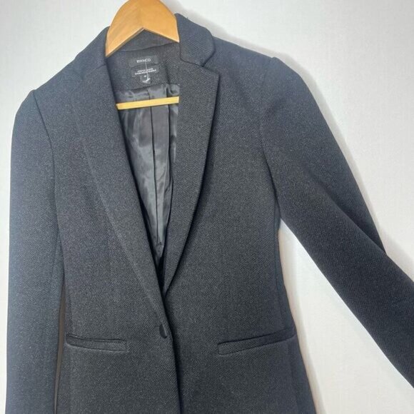 RW & Co. Women's Single-Breasted Stretch Lining Blazer Black Shimmer Size 00 - Picture 4 of 13